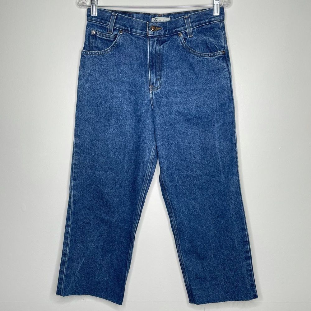 Arizona Jean Co VTG Relaxed Fit Husky Mom Cropped Ankle Raw Hem Denim Jeans